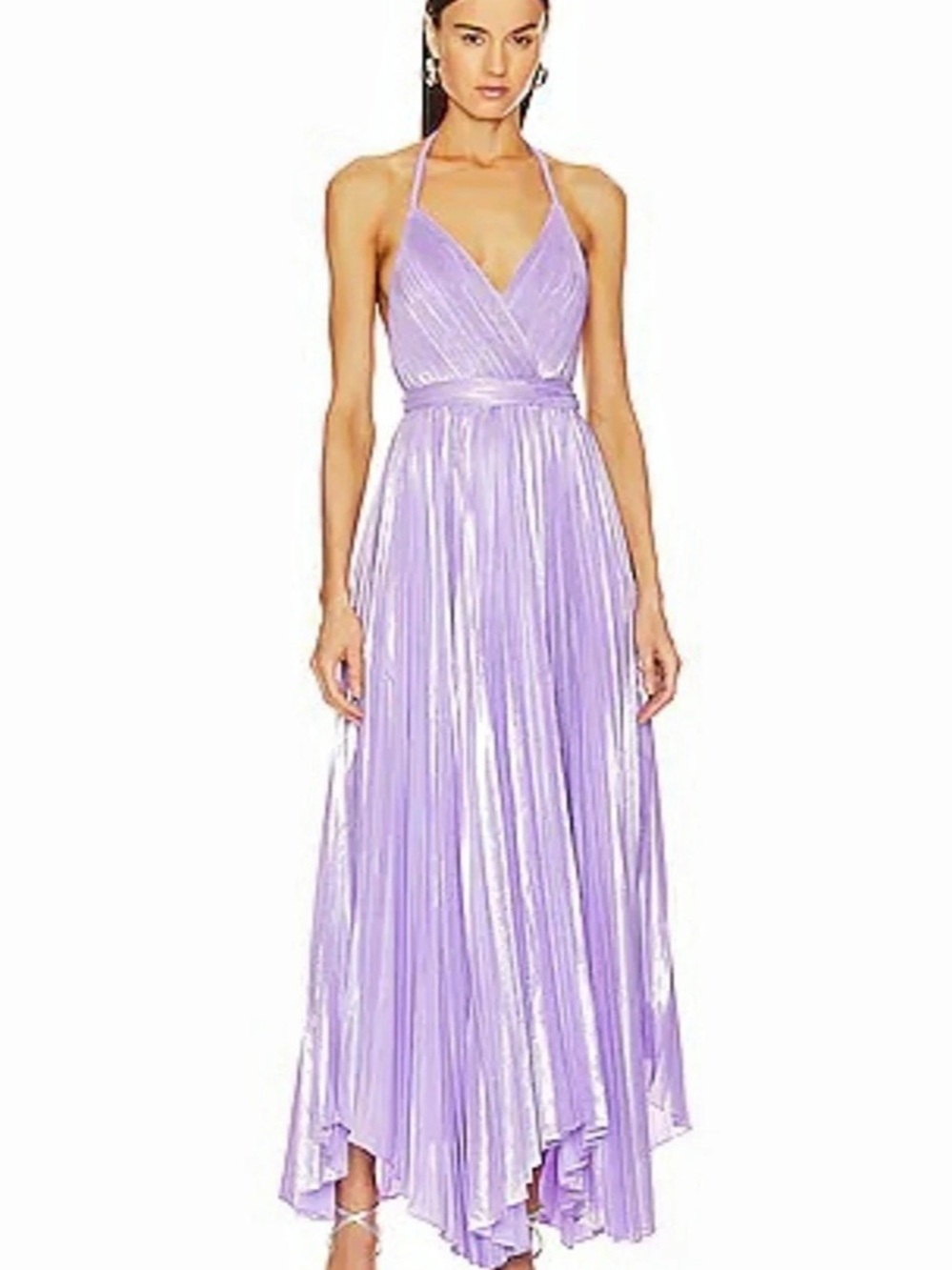 ORIGINAL Alice + Olivia Pleated Maxi Dress in Purple Like New